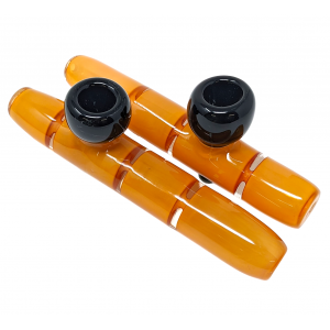 7" Gold Fumed Tri-Pinch Raised Bowl Steamroller Hand Pipe - (Pack of 2) [STJ90]
